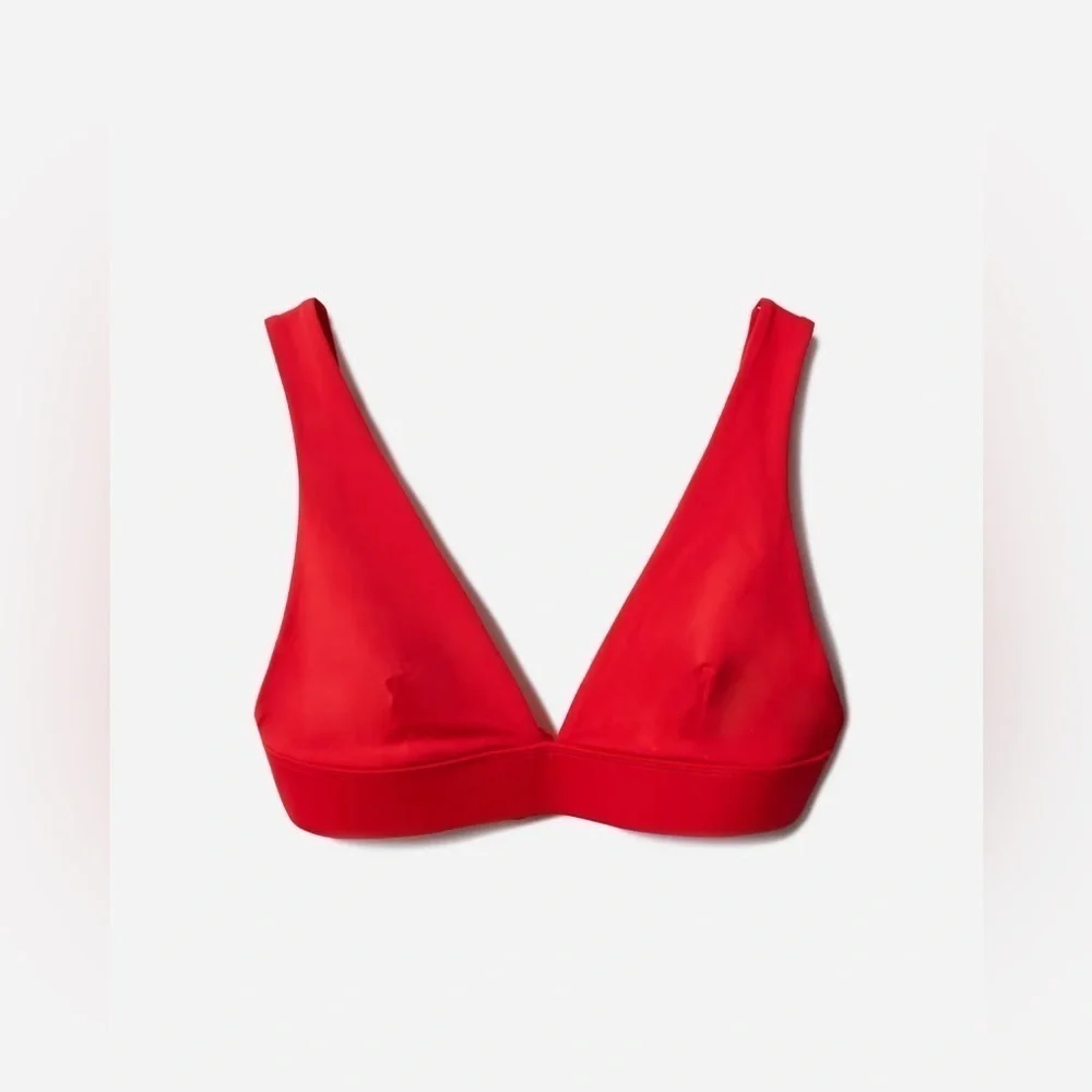 Everlane The Triangle Bikini Top in Bright Red NWT - Picture 7 of 11